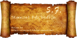 Stanczel Fábián névjegykártya